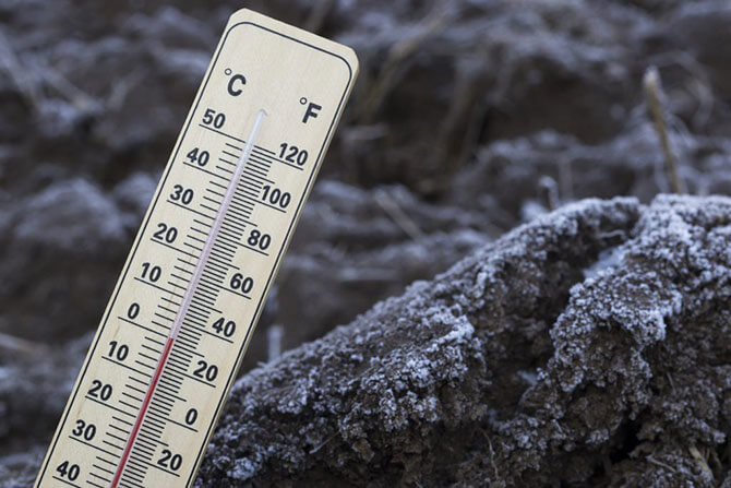 Thermometer in soil